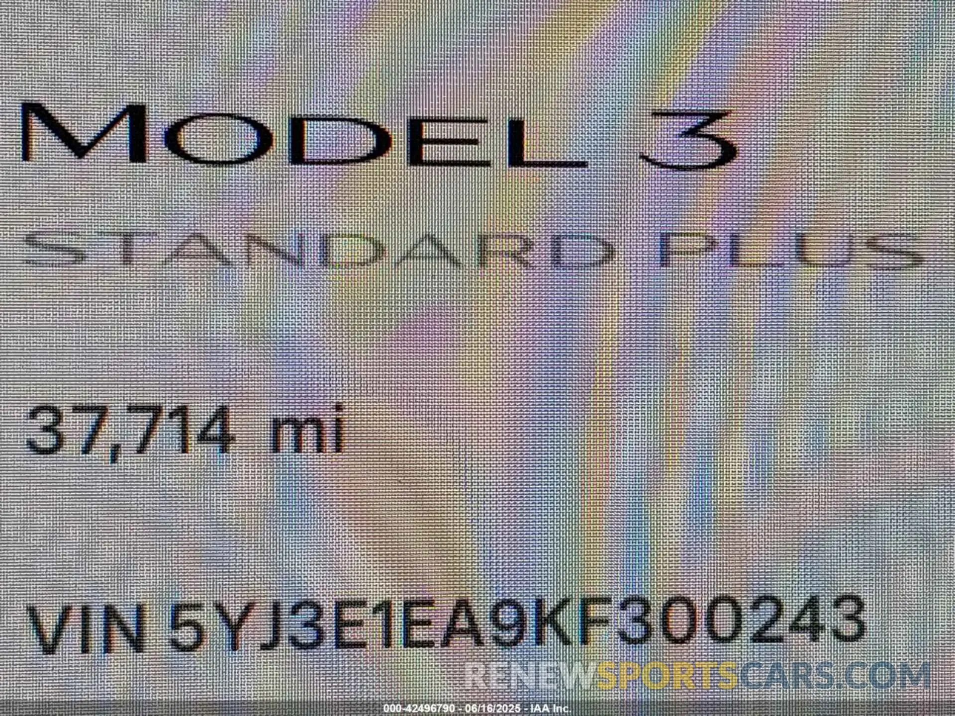 14 Photograph of a damaged car 5YJ3E1EA9KF300243 TESLA MODEL 3 2019
