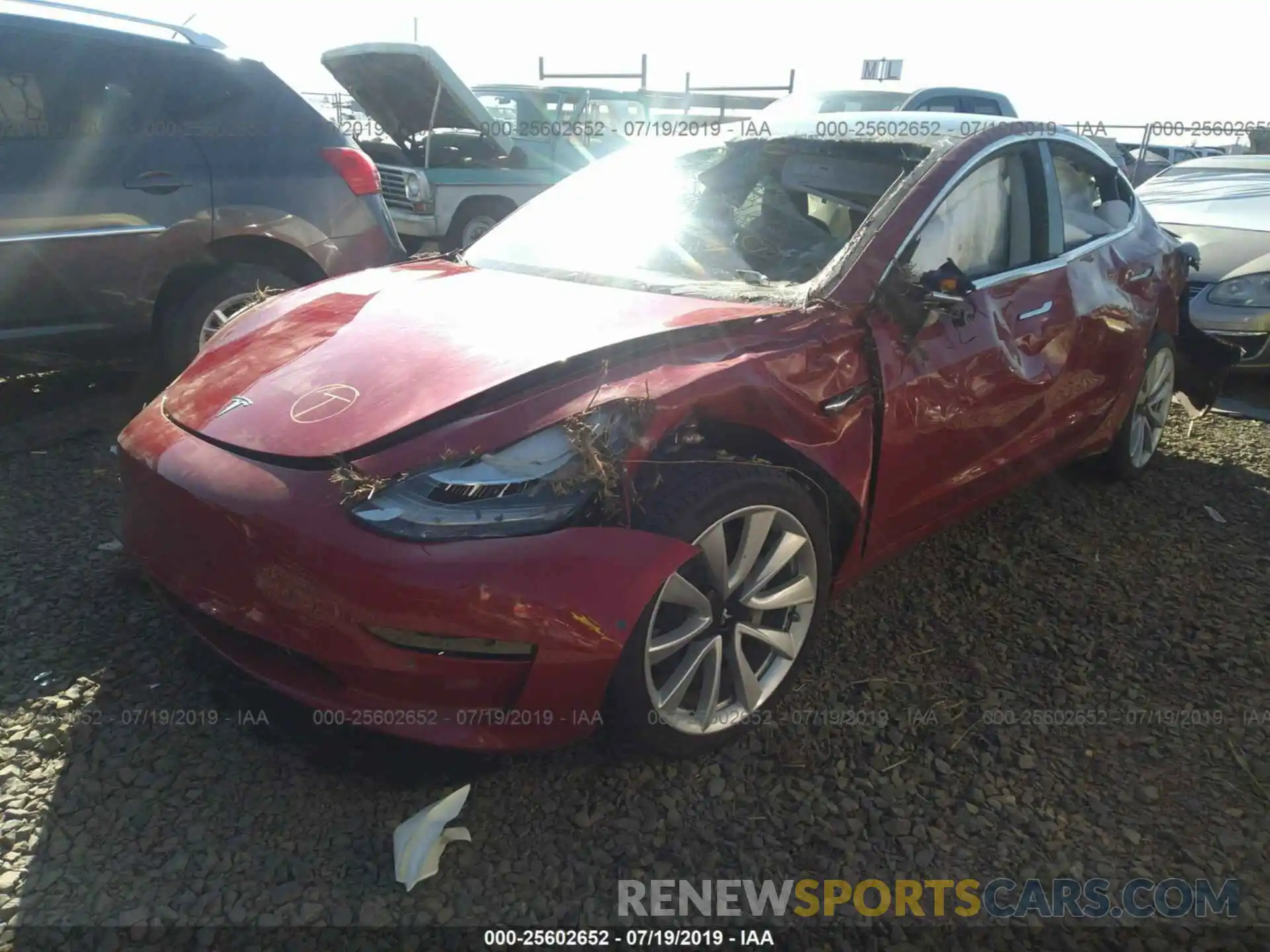 2 Photograph of a damaged car 5YJ3E1EA9KF301117 TESLA MODEL 3 2019