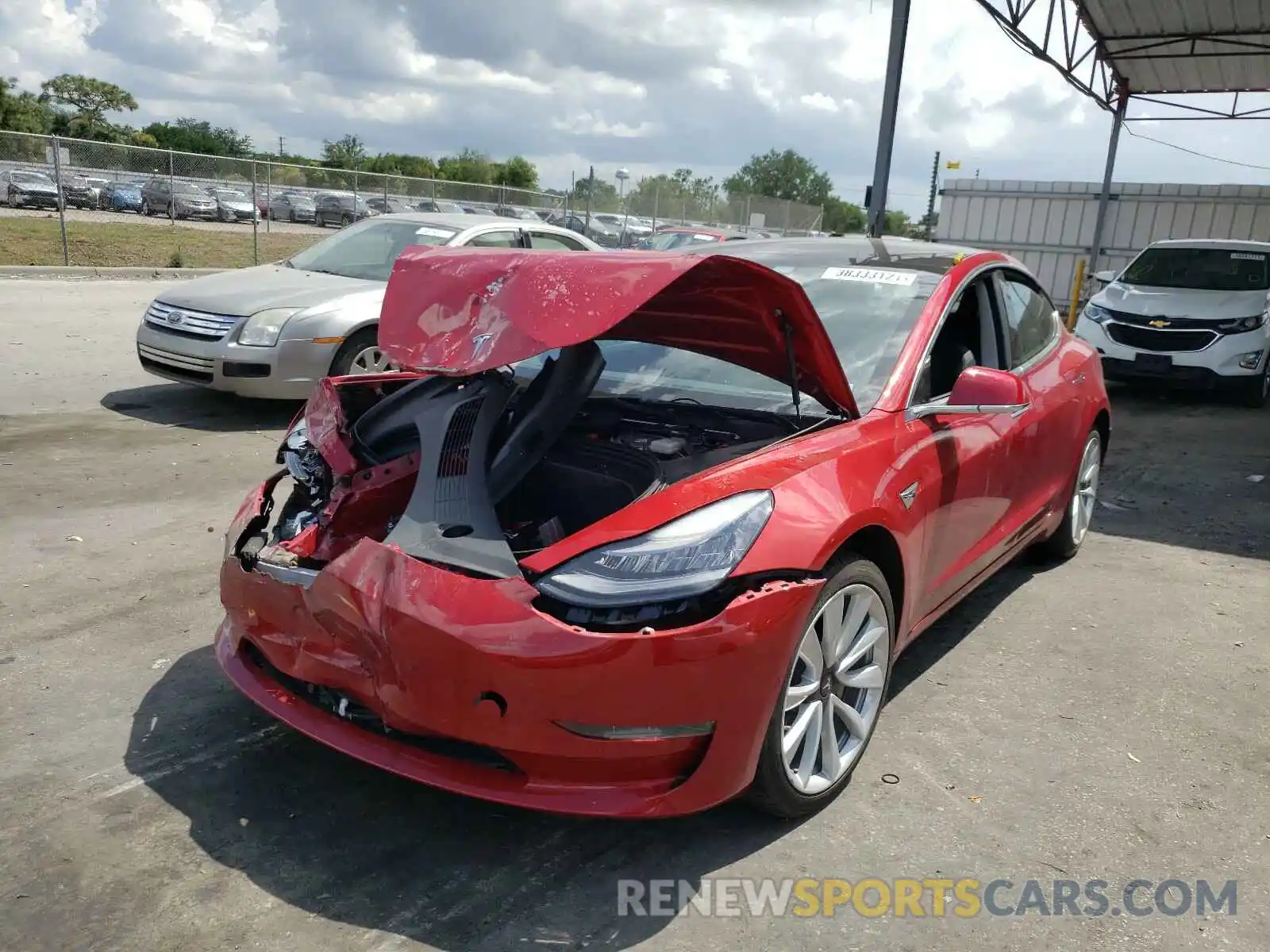 2 Photograph of a damaged car 5YJ3E1EA9KF311372 TESLA MODEL 3 2019