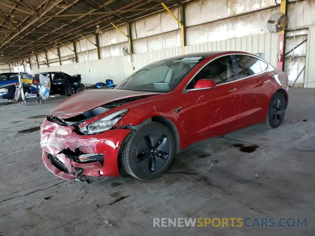 1 Photograph of a damaged car 5YJ3E1EA9KF313719 TESLA MODEL 3 2019