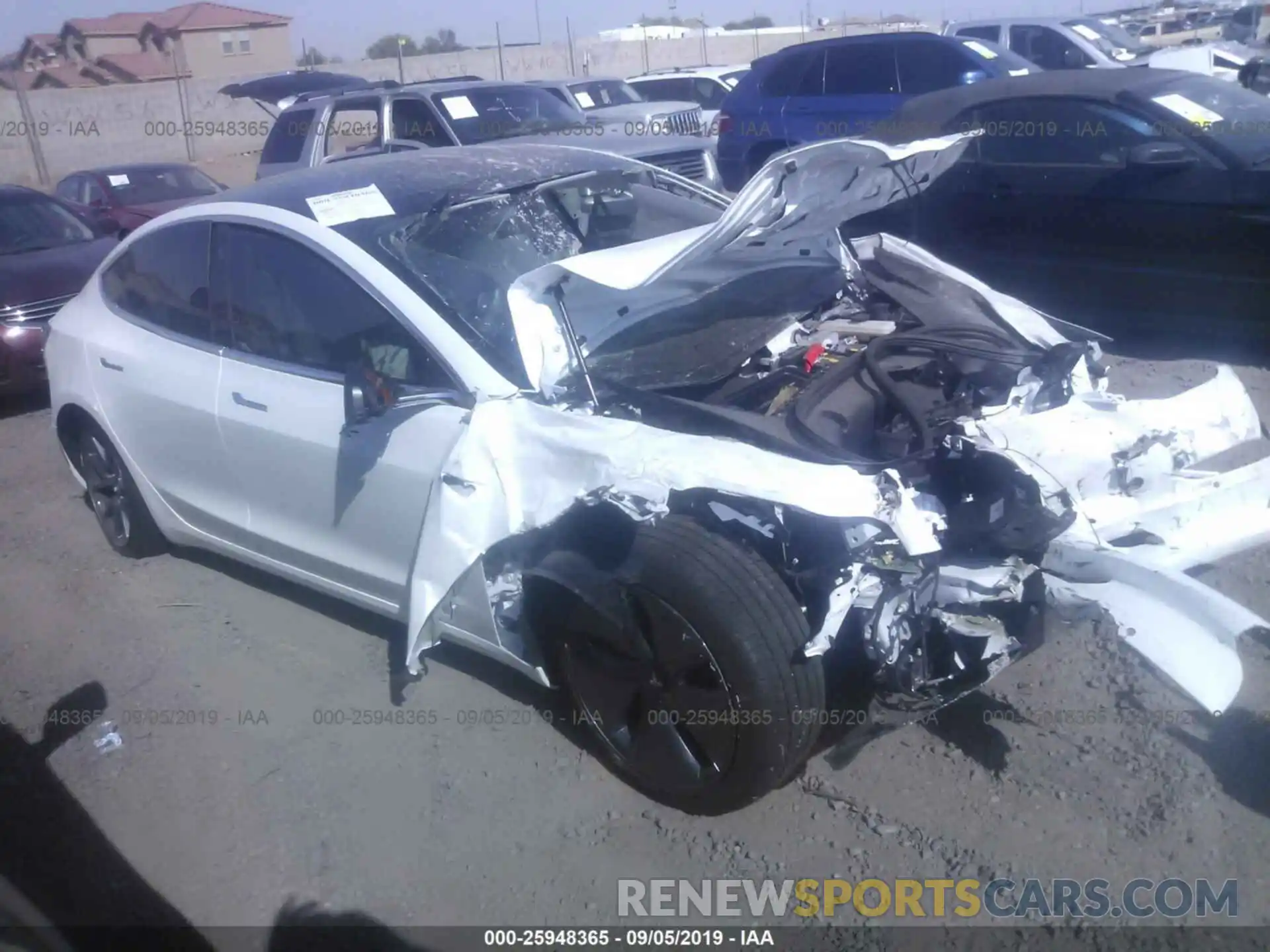 1 Photograph of a damaged car 5YJ3E1EA9KF327202 TESLA MODEL 3 2019