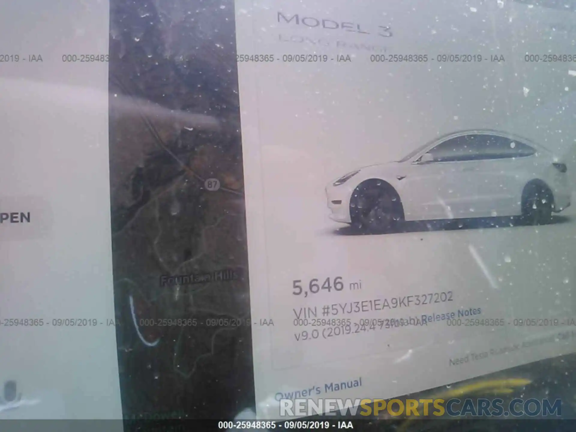 7 Photograph of a damaged car 5YJ3E1EA9KF327202 TESLA MODEL 3 2019