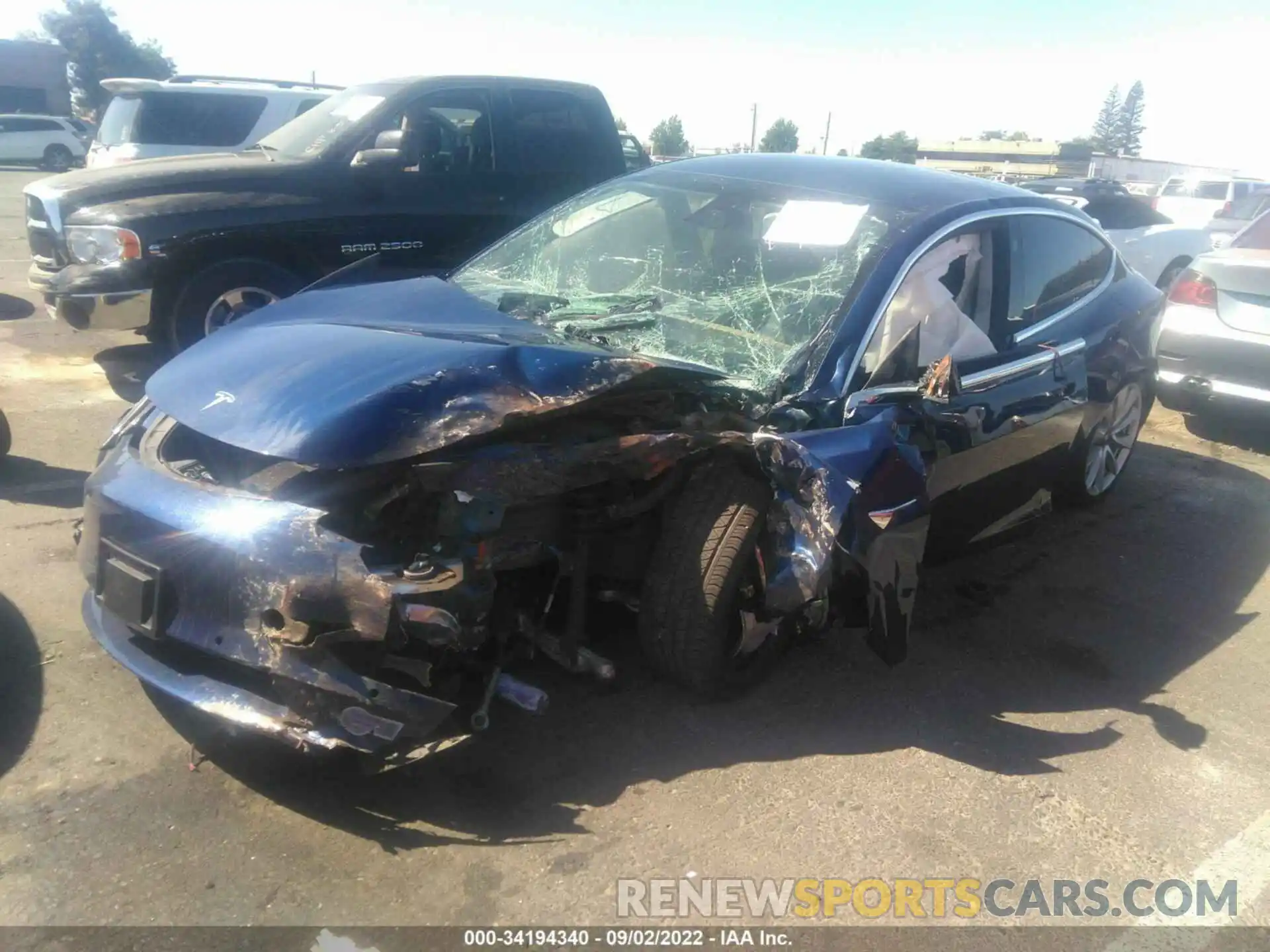 2 Photograph of a damaged car 5YJ3E1EA9KF357767 TESLA MODEL 3 2019