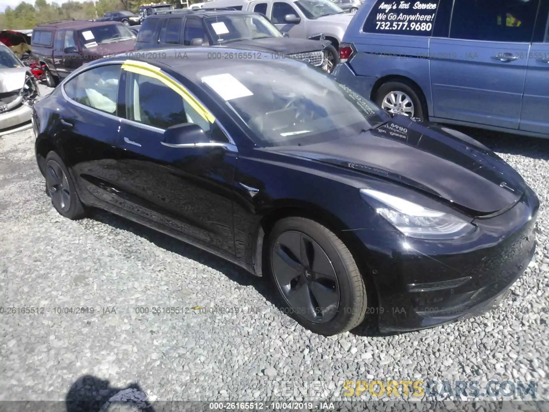 1 Photograph of a damaged car 5YJ3E1EA9KF395578 TESLA MODEL 3 2019