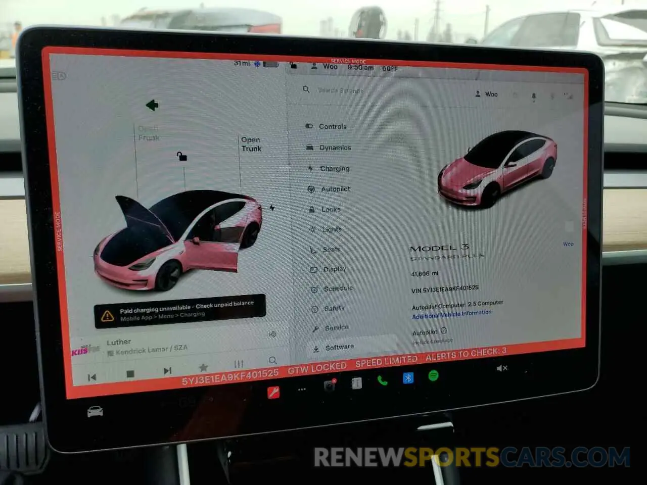9 Photograph of a damaged car 5YJ3E1EA9KF401525 TESLA MODEL 3 2019