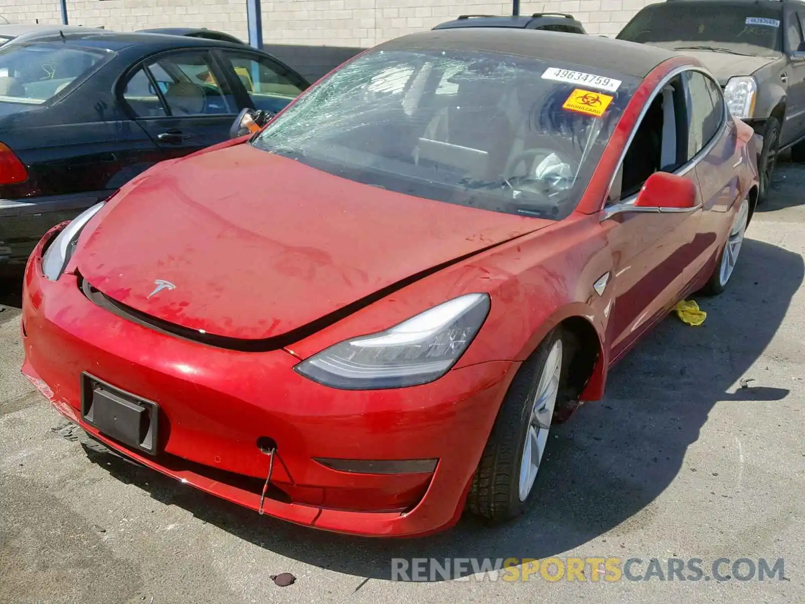 2 Photograph of a damaged car 5YJ3E1EA9KF402092 TESLA MODEL 3 2019