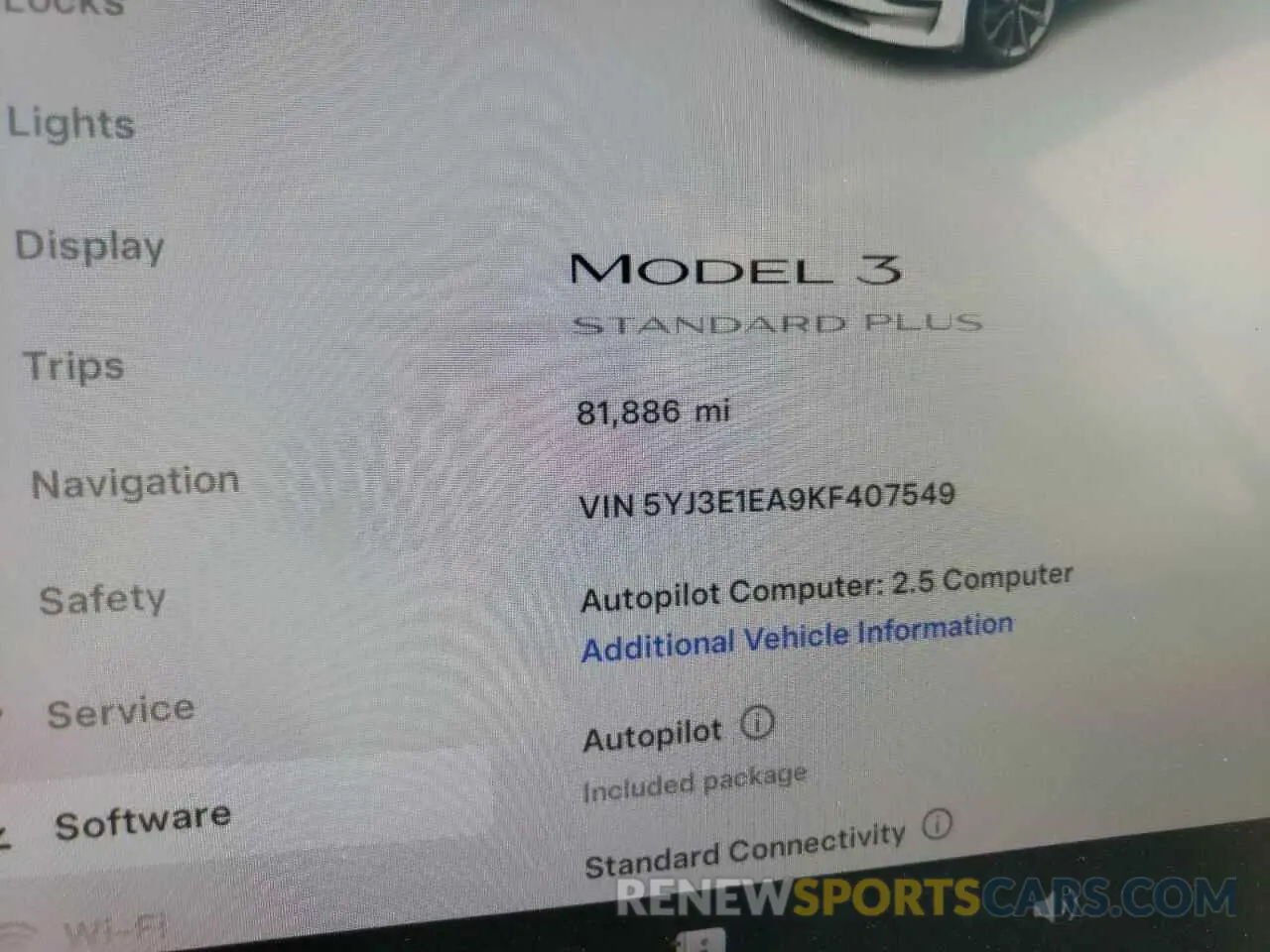 9 Photograph of a damaged car 5YJ3E1EA9KF407549 TESLA MODEL 3 2019