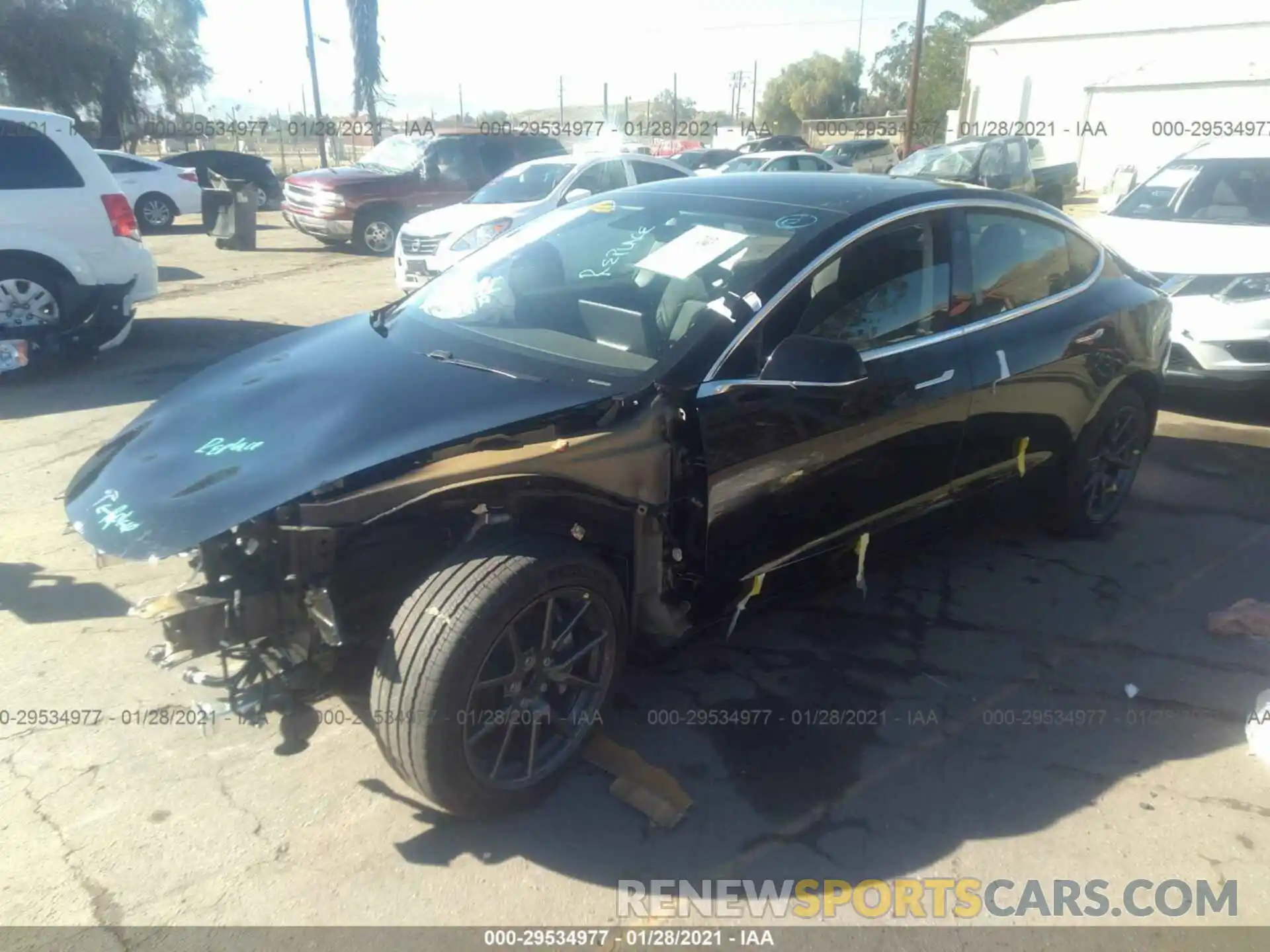 2 Photograph of a damaged car 5YJ3E1EA9KF425758 TESLA MODEL 3 2019