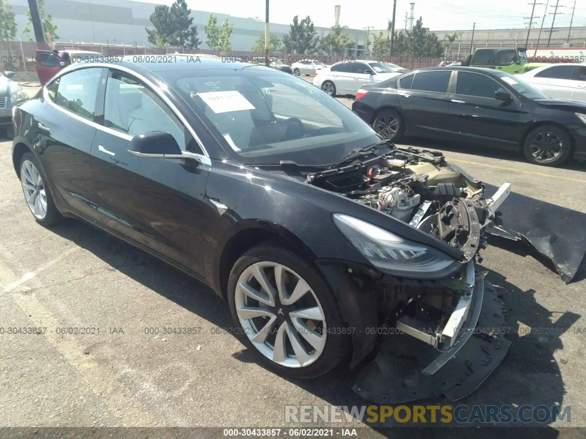 1 Photograph of a damaged car 5YJ3E1EA9KF445153 TESLA MODEL 3 2019