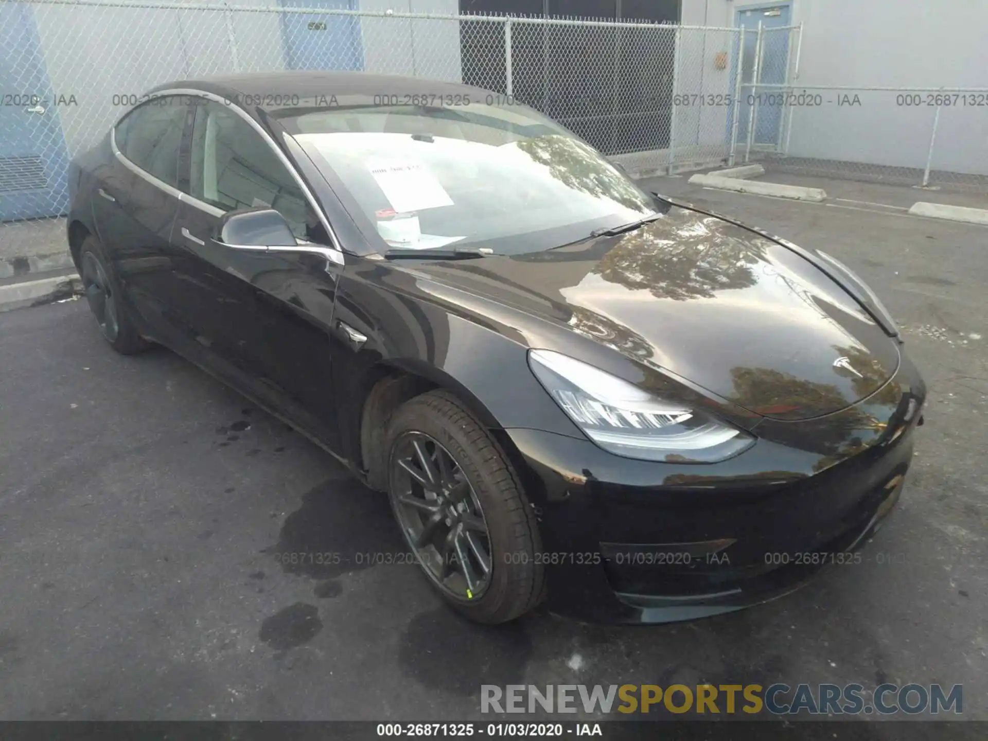 1 Photograph of a damaged car 5YJ3E1EA9KF485734 TESLA MODEL 3 2019