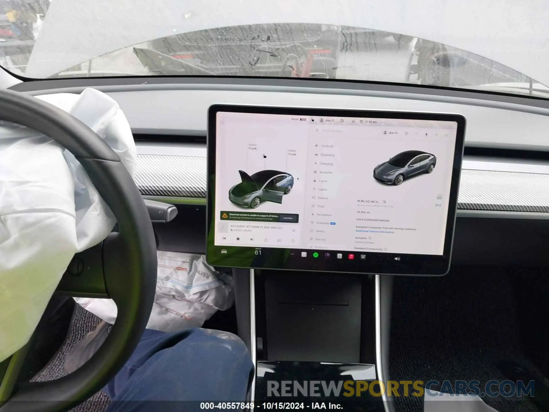 19 Photograph of a damaged car 5YJ3E1EA9KF495289 TESLA MODEL 3 2019