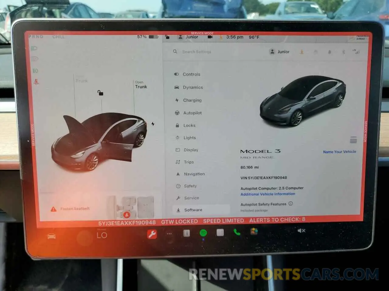 9 Photograph of a damaged car 5YJ3E1EAXKF190948 TESLA MODEL 3 2019