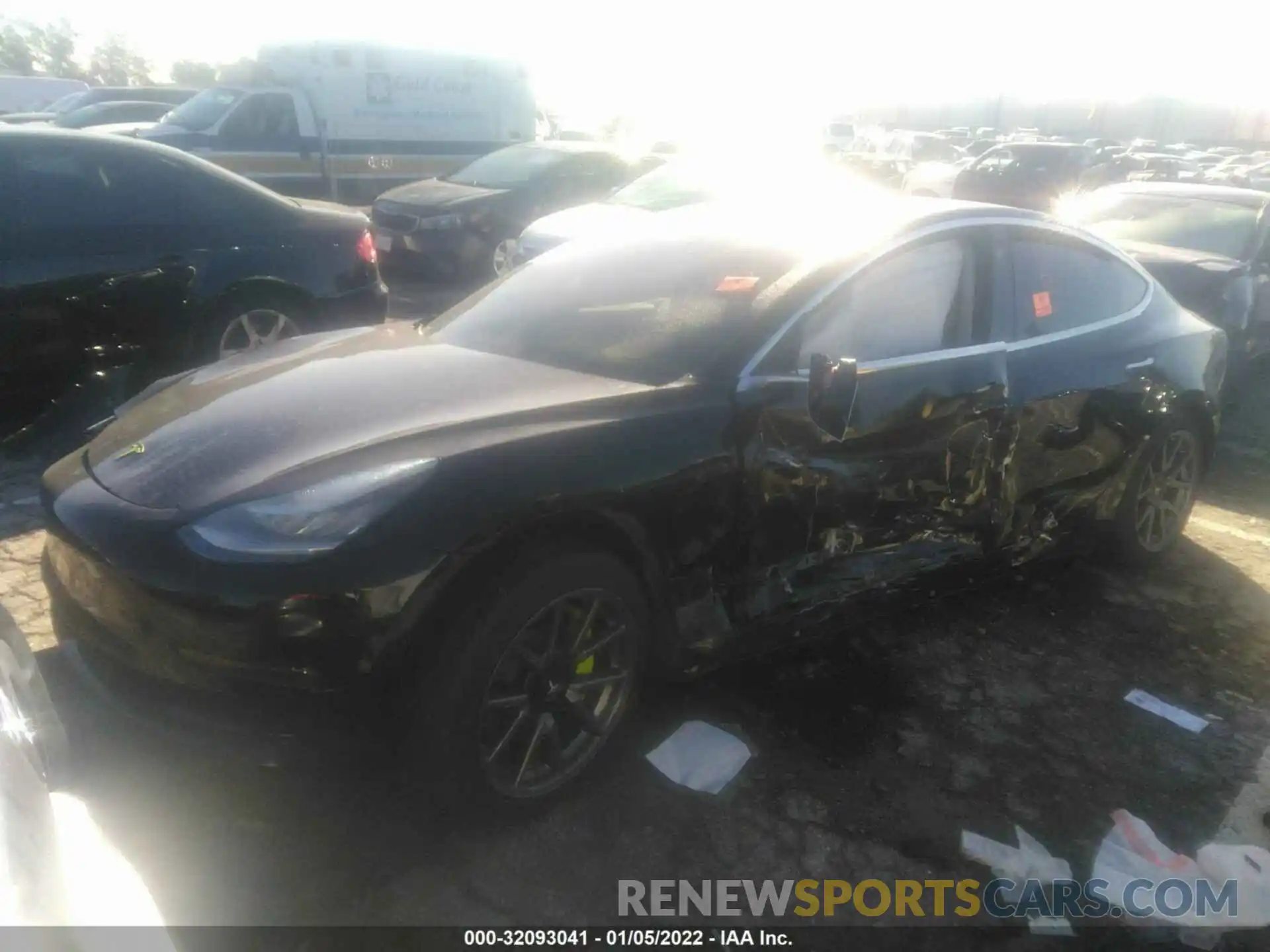 2 Photograph of a damaged car 5YJ3E1EAXKF192943 TESLA MODEL 3 2019