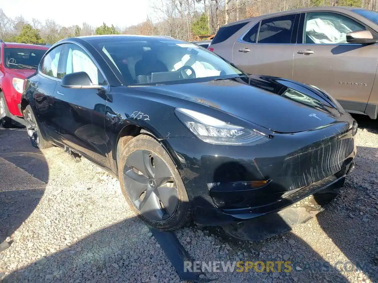 1 Photograph of a damaged car 5YJ3E1EAXKF296834 TESLA MODEL 3 2019