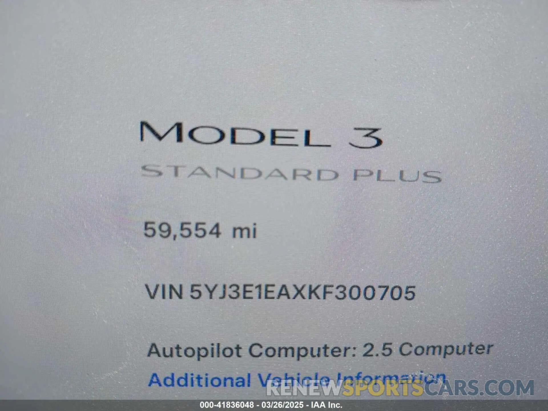 16 Photograph of a damaged car 5YJ3E1EAXKF300705 TESLA MODEL 3 2019