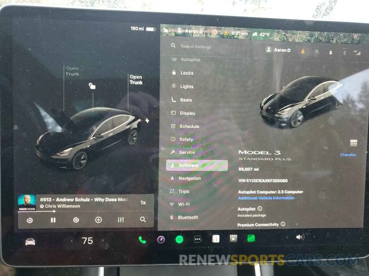 9 Photograph of a damaged car 5YJ3E1EAXKF305080 TESLA MODEL 3 2019