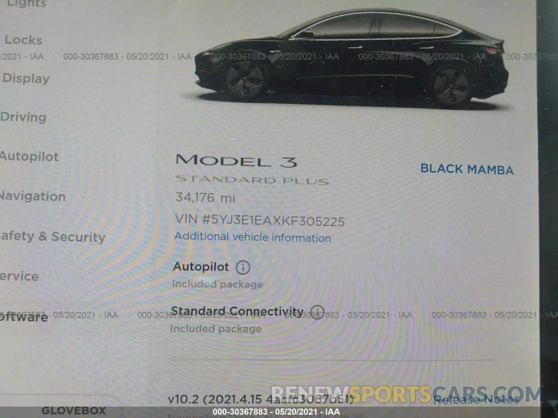 9 Photograph of a damaged car 5YJ3E1EAXKF305225 TESLA MODEL 3 2019