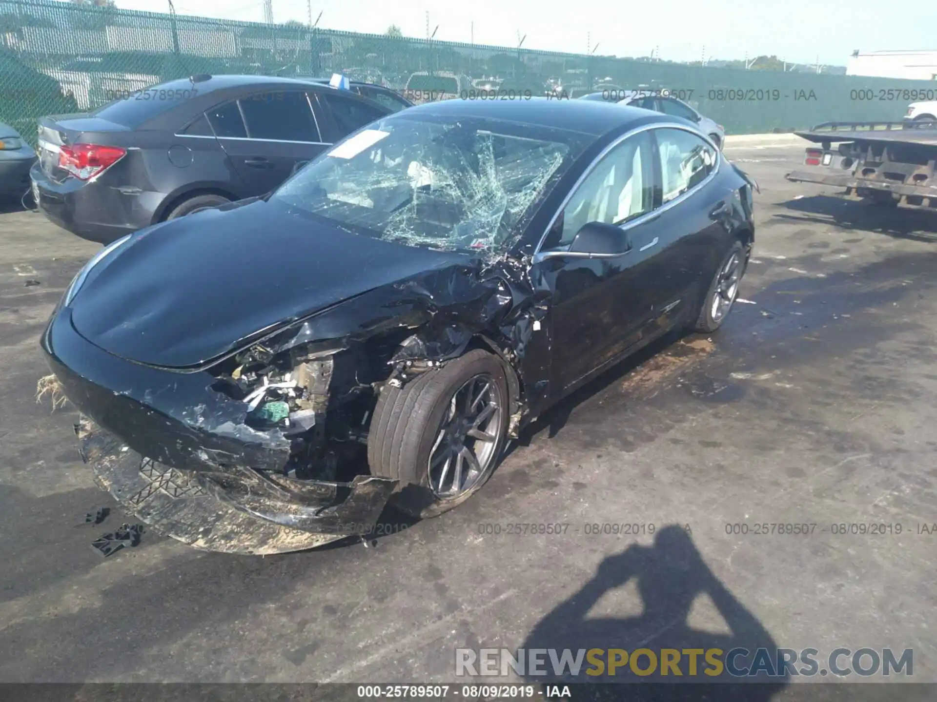 2 Photograph of a damaged car 5YJ3E1EAXKF306617 TESLA MODEL 3 2019