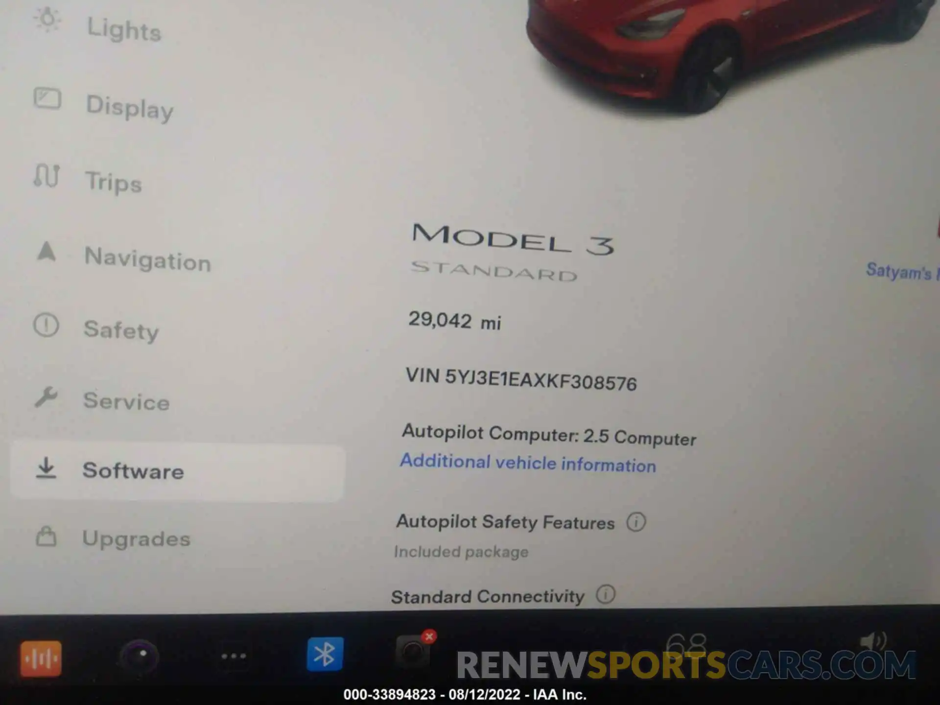 7 Photograph of a damaged car 5YJ3E1EAXKF308576 TESLA MODEL 3 2019