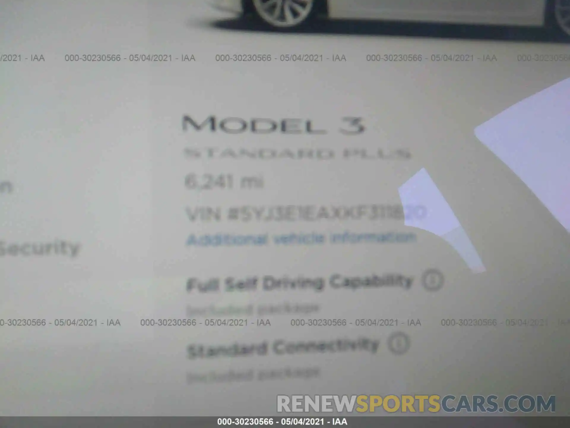 7 Photograph of a damaged car 5YJ3E1EAXKF311820 TESLA MODEL 3 2019