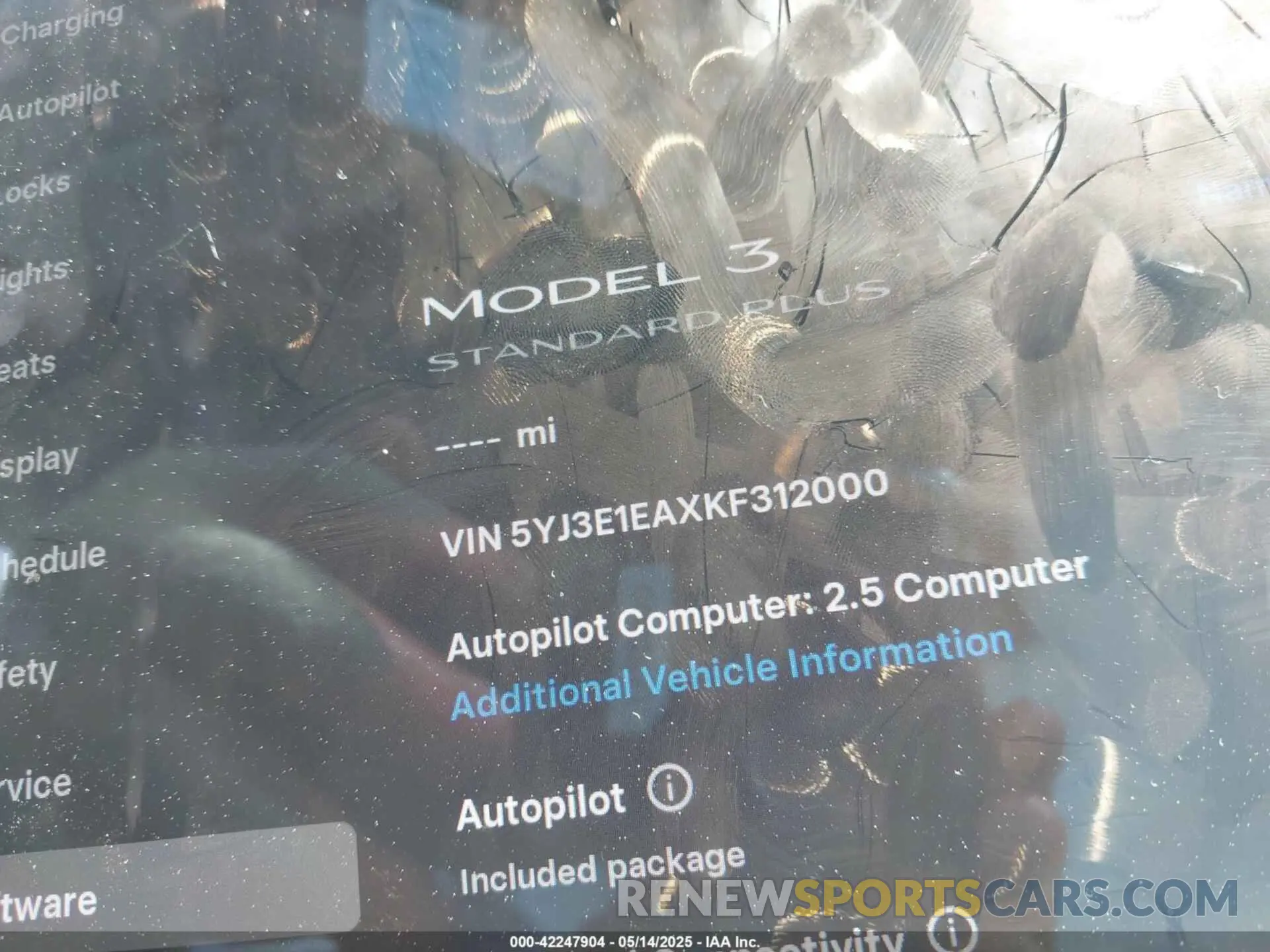 7 Photograph of a damaged car 5YJ3E1EAXKF312000 TESLA MODEL 3 2019