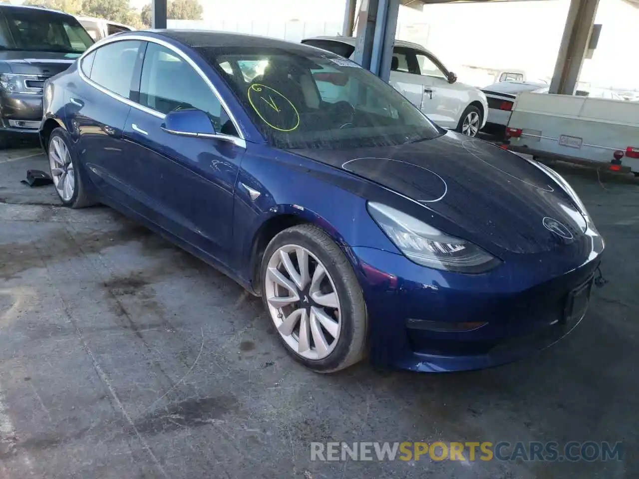 1 Photograph of a damaged car 5YJ3E1EAXKF317777 TESLA MODEL 3 2019