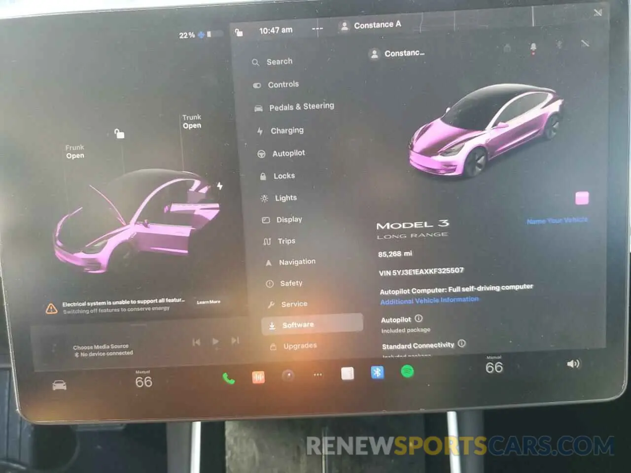 9 Photograph of a damaged car 5YJ3E1EAXKF325507 TESLA MODEL 3 2019