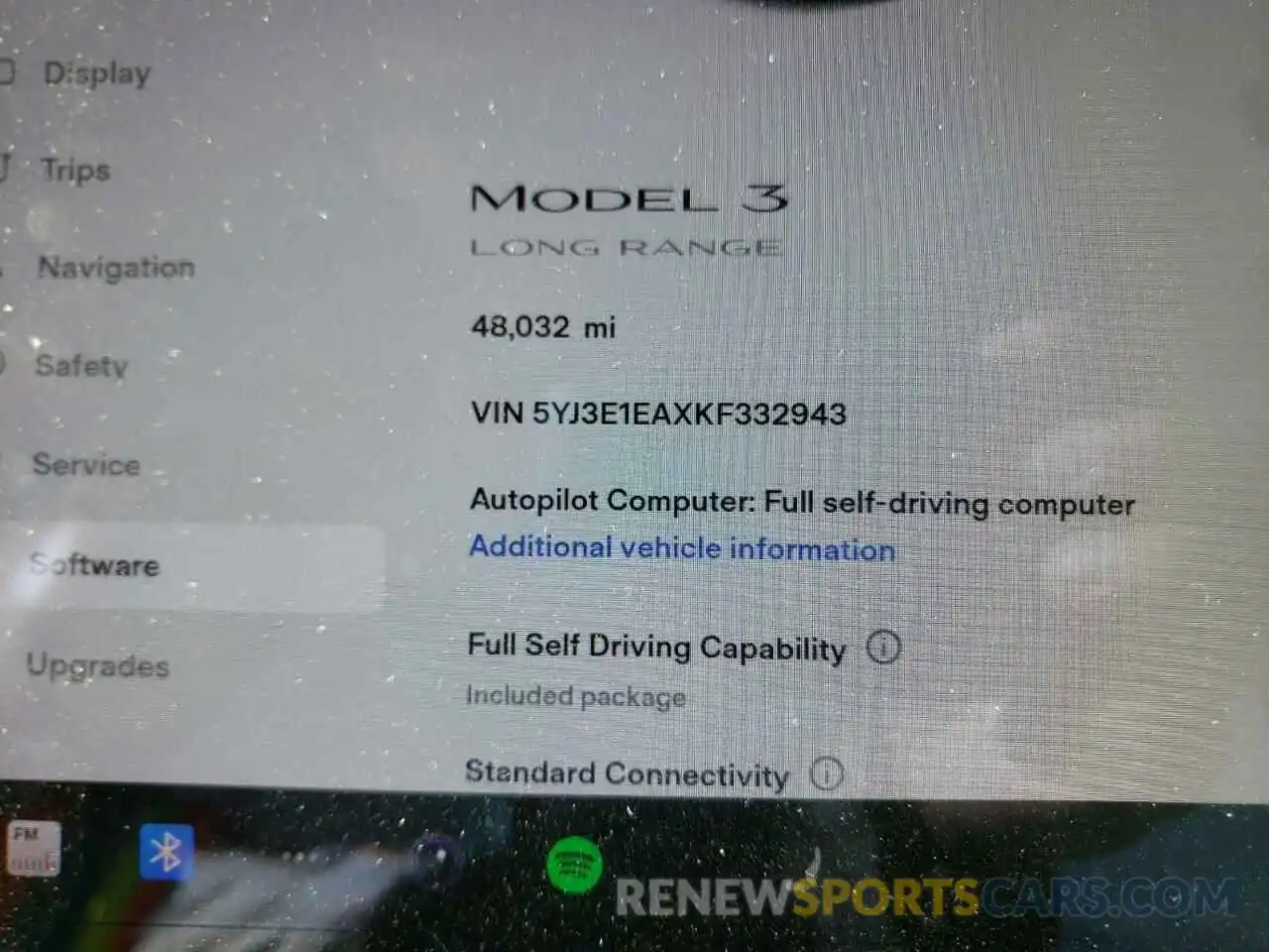 8 Photograph of a damaged car 5YJ3E1EAXKF332943 TESLA MODEL 3 2019