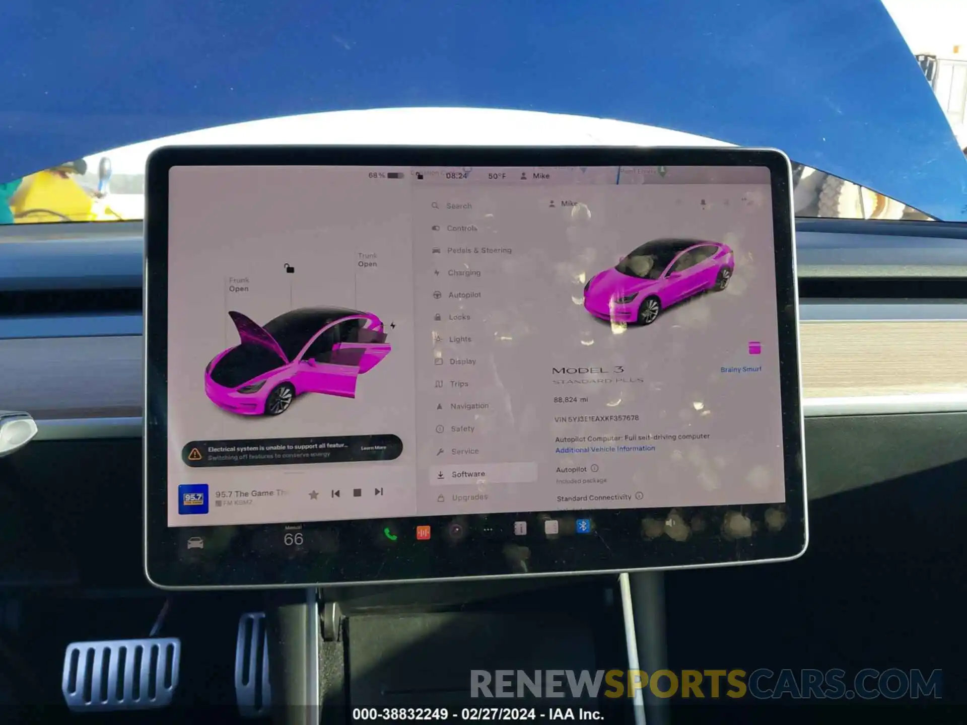 19 Photograph of a damaged car 5YJ3E1EAXKF357678 TESLA MODEL 3 2019