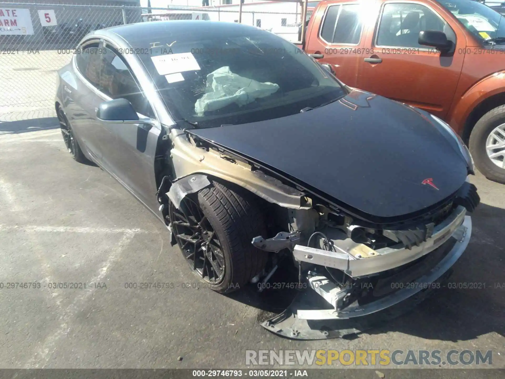 1 Photograph of a damaged car 5YJ3E1EAXKF357714 TESLA MODEL 3 2019