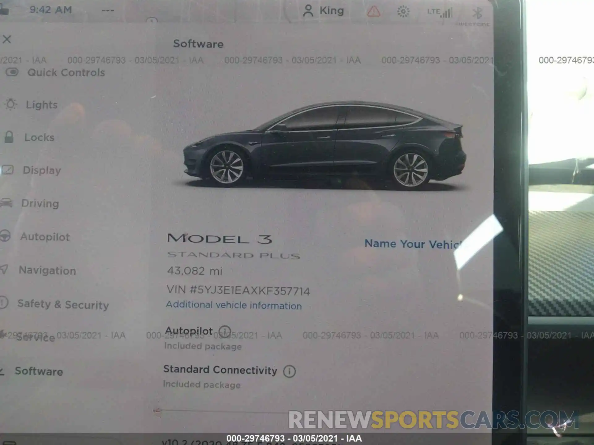 7 Photograph of a damaged car 5YJ3E1EAXKF357714 TESLA MODEL 3 2019