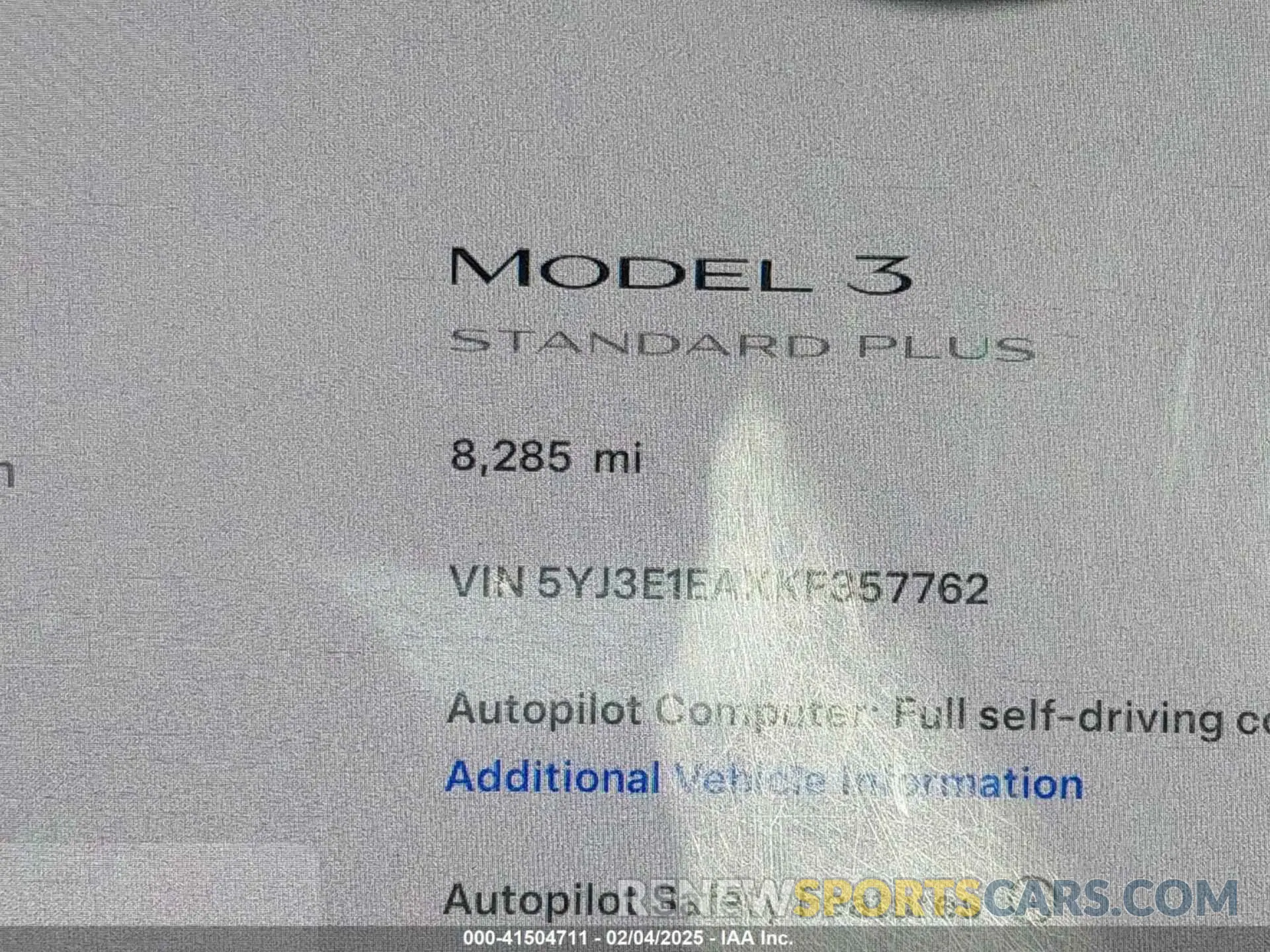 16 Photograph of a damaged car 5YJ3E1EAXKF357762 TESLA MODEL 3 2019