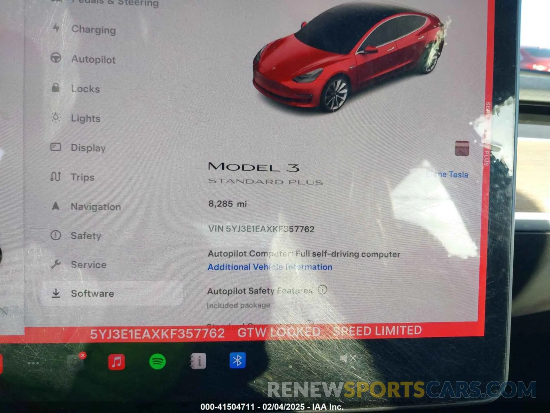 7 Photograph of a damaged car 5YJ3E1EAXKF357762 TESLA MODEL 3 2019
