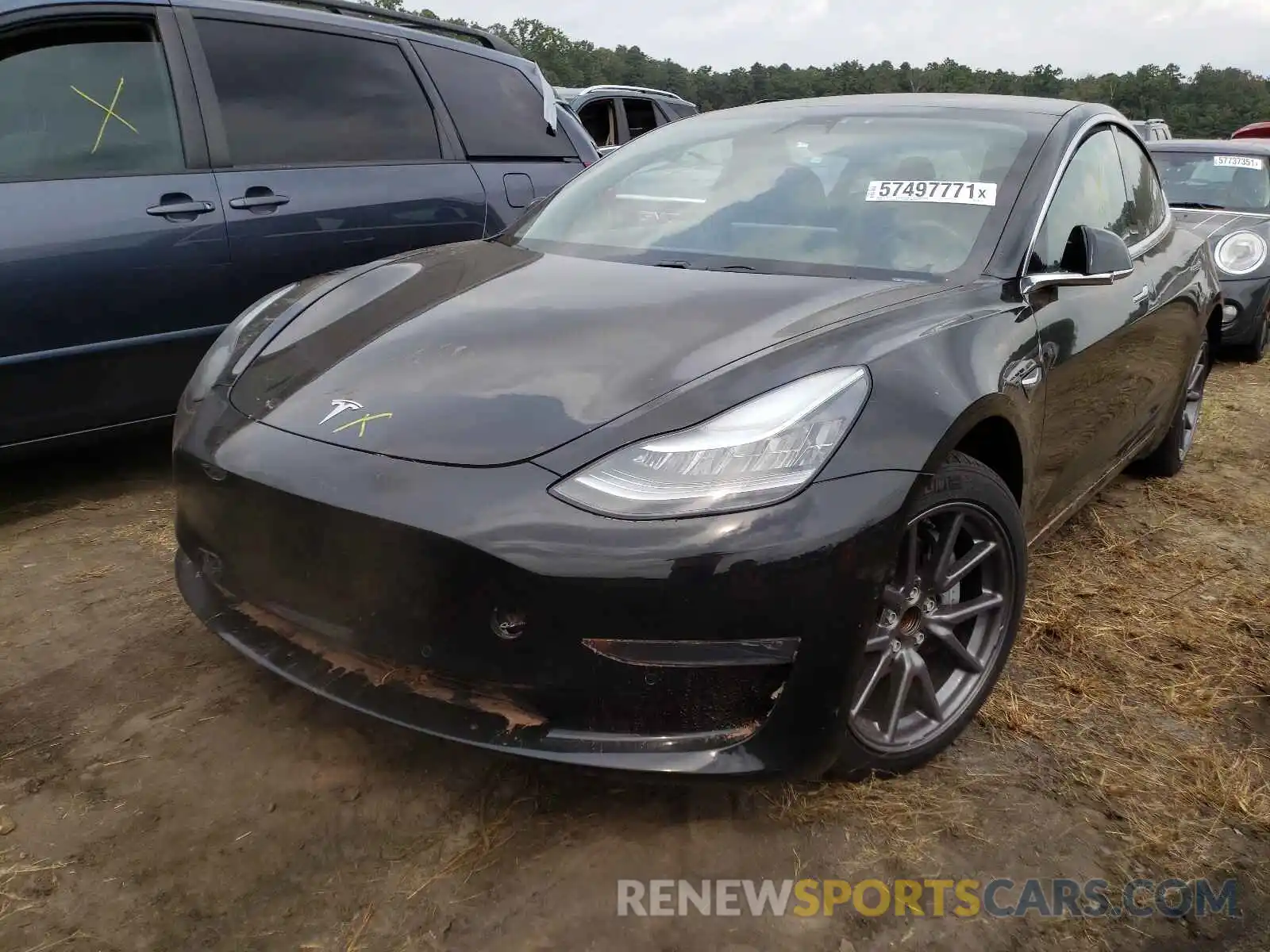 2 Photograph of a damaged car 5YJ3E1EAXKF362010 TESLA MODEL 3 2019