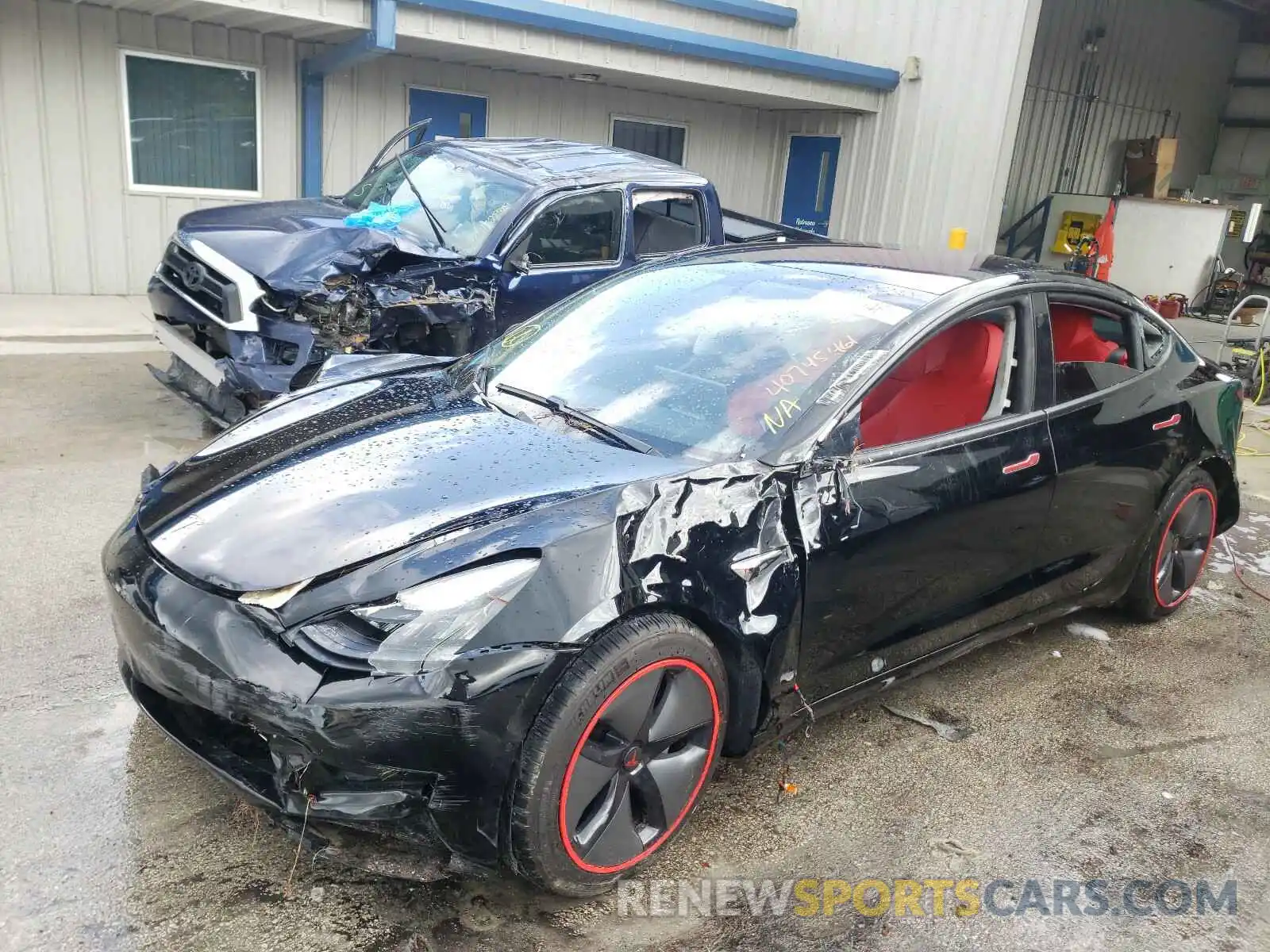 2 Photograph of a damaged car 5YJ3E1EAXKF395623 TESLA MODEL 3 2019