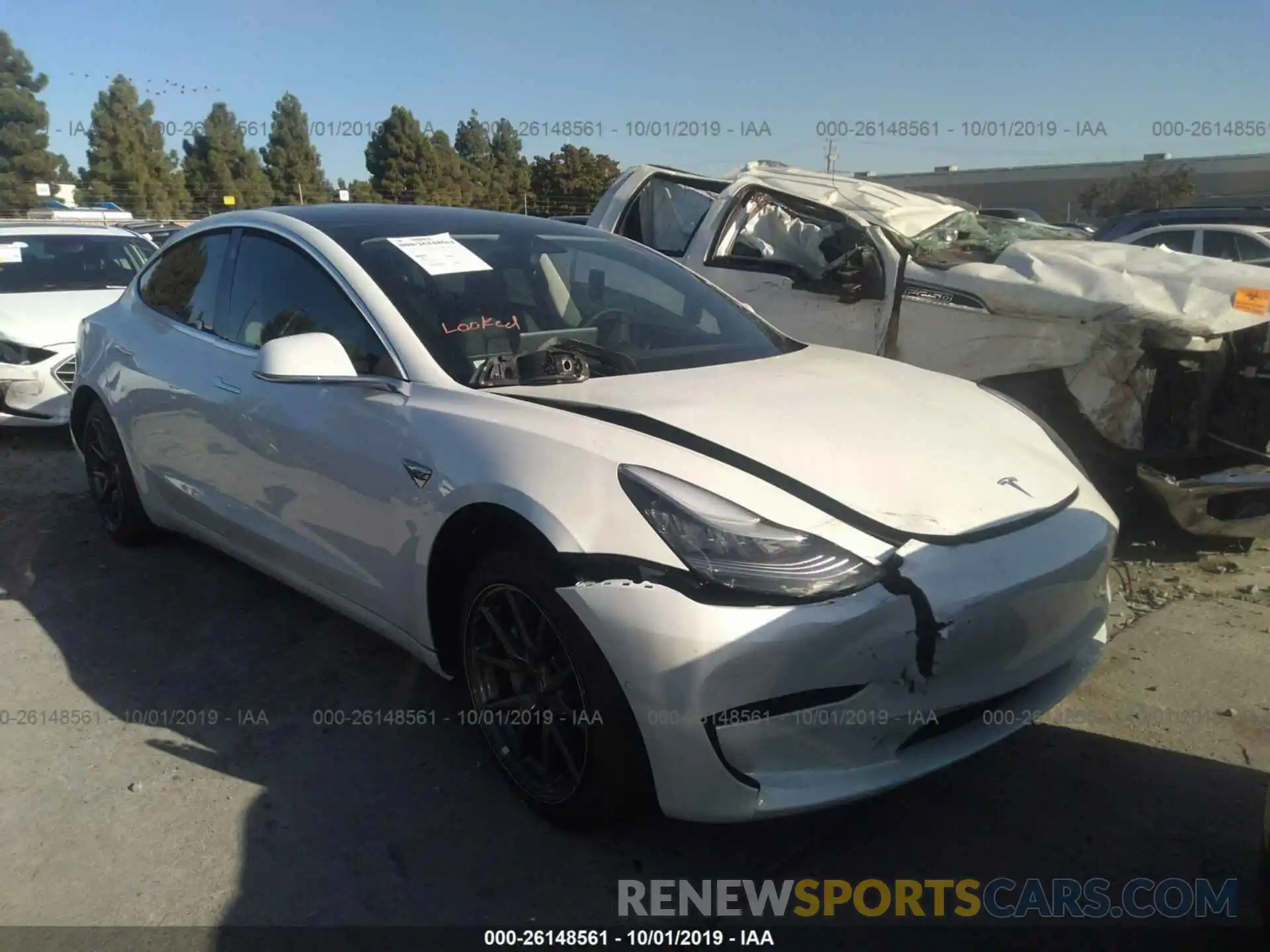 1 Photograph of a damaged car 5YJ3E1EAXKF396996 TESLA MODEL 3 2019