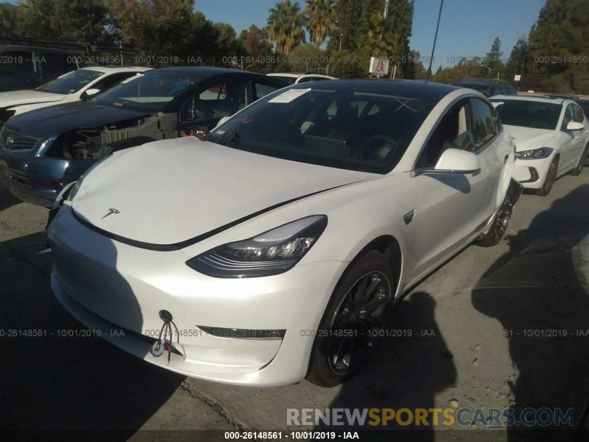 2 Photograph of a damaged car 5YJ3E1EAXKF396996 TESLA MODEL 3 2019