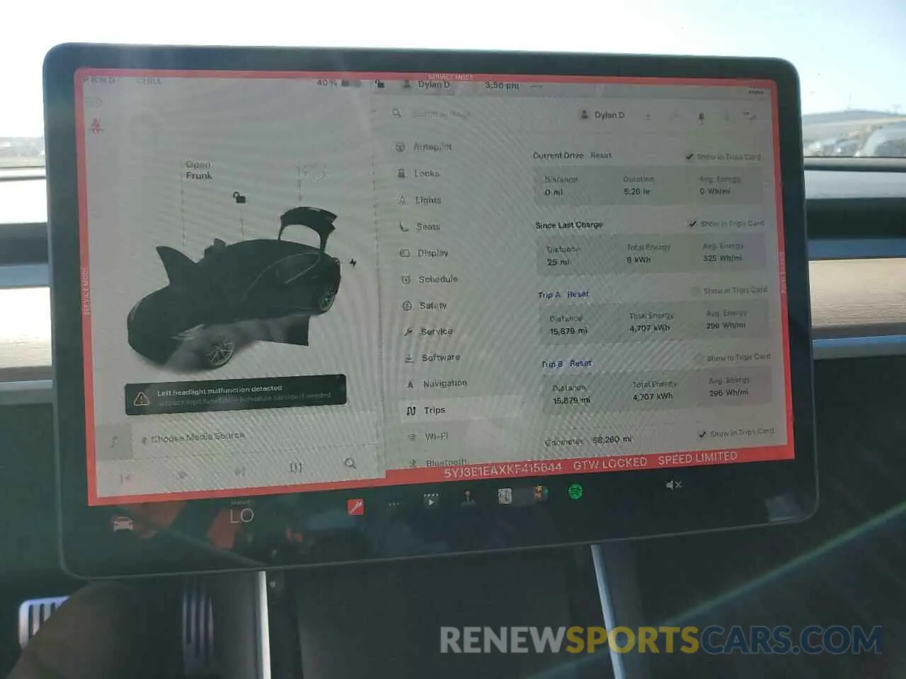 9 Photograph of a damaged car 5YJ3E1EAXKF415644 TESLA MODEL 3 2019