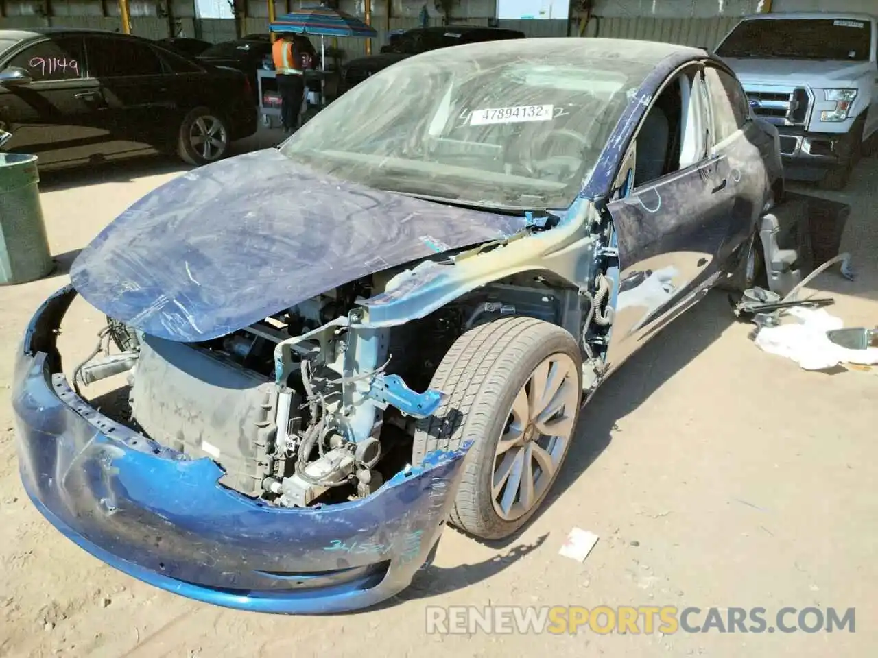 2 Photograph of a damaged car 5YJ3E1EAXKF417443 TESLA MODEL 3 2019