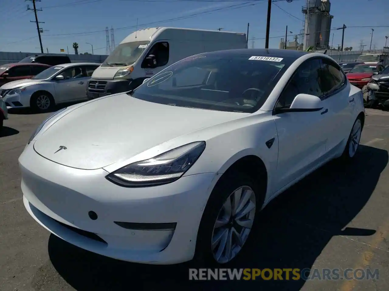 2 Photograph of a damaged car 5YJ3E1EAXKF476587 TESLA MODEL 3 2019