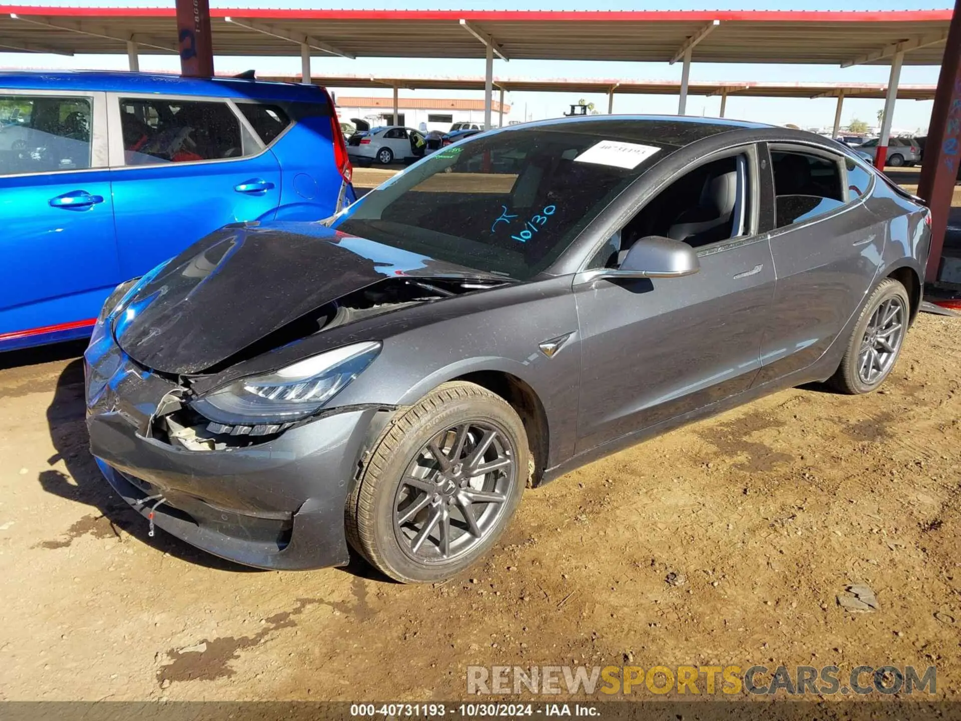 2 Photograph of a damaged car 5YJ3E1EAXKF480221 TESLA MODEL 3 2019