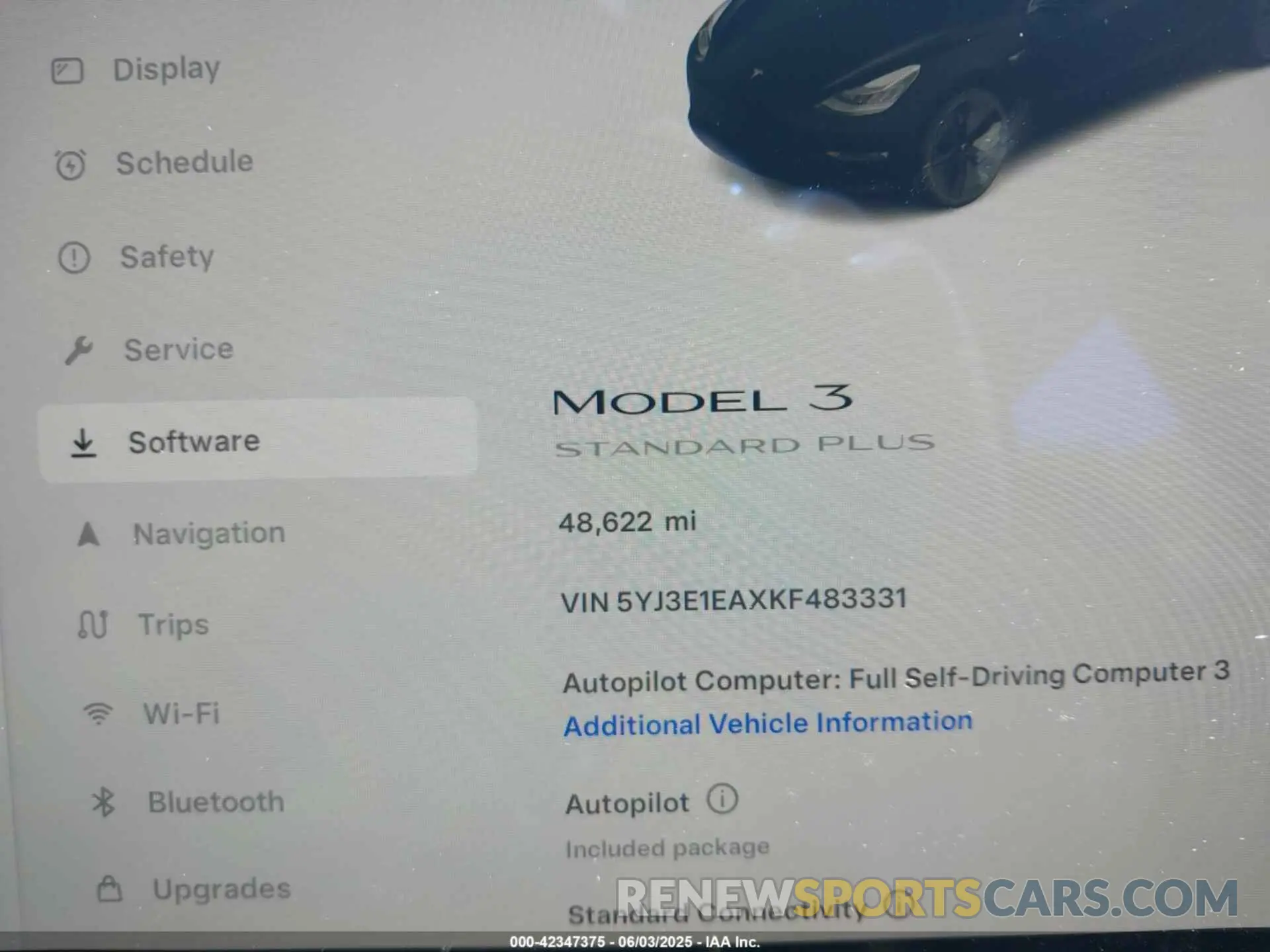 7 Photograph of a damaged car 5YJ3E1EAXKF483331 TESLA MODEL 3 2019