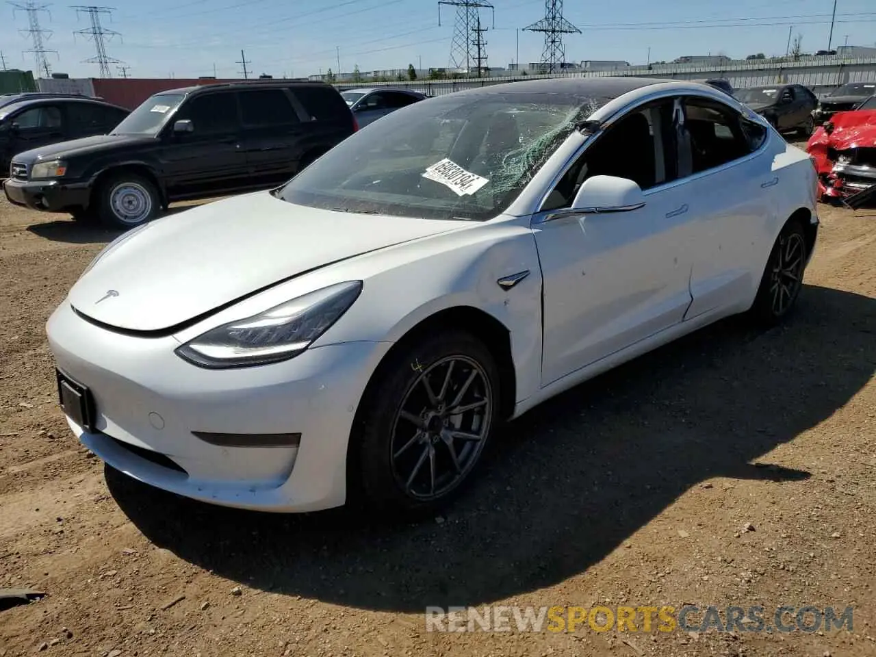 1 Photograph of a damaged car 5YJ3E1EAXKF483622 TESLA MODEL 3 2019