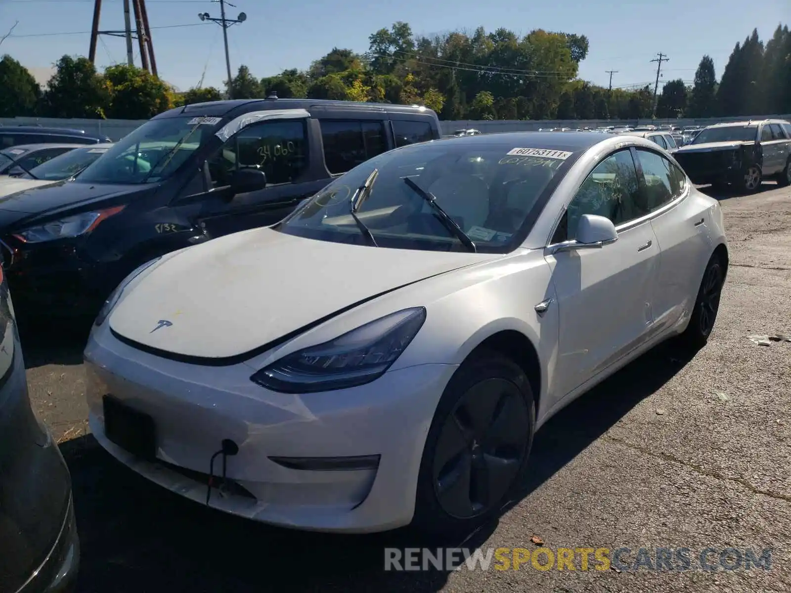 2 Photograph of a damaged car 5YJ3E1EAXKF486665 TESLA MODEL 3 2019