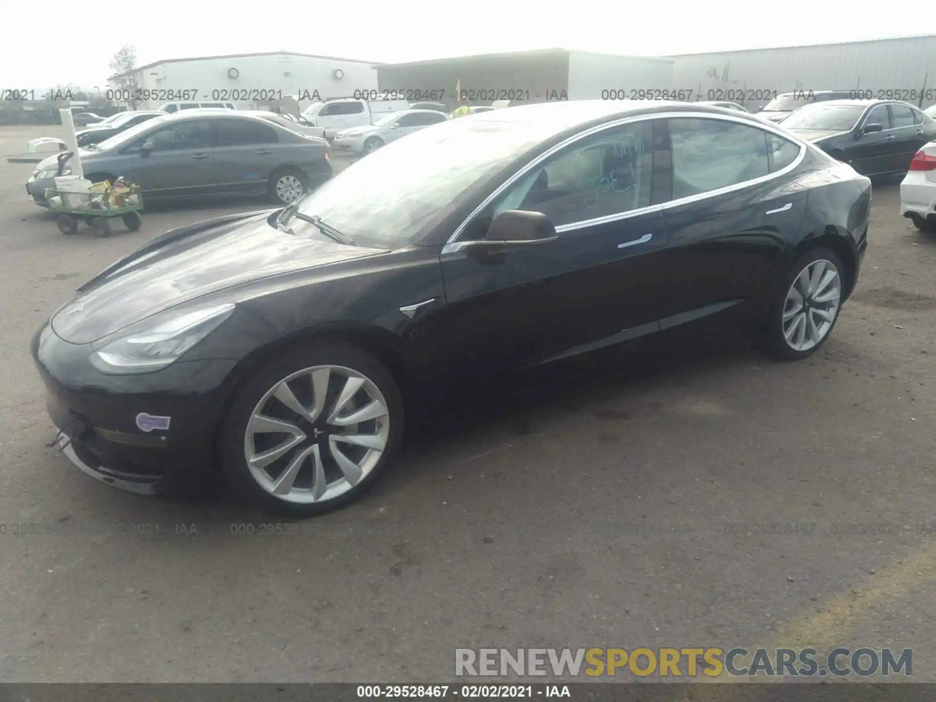 2 Photograph of a damaged car 5YJ3E1EB0KF191969 TESLA MODEL 3 2019