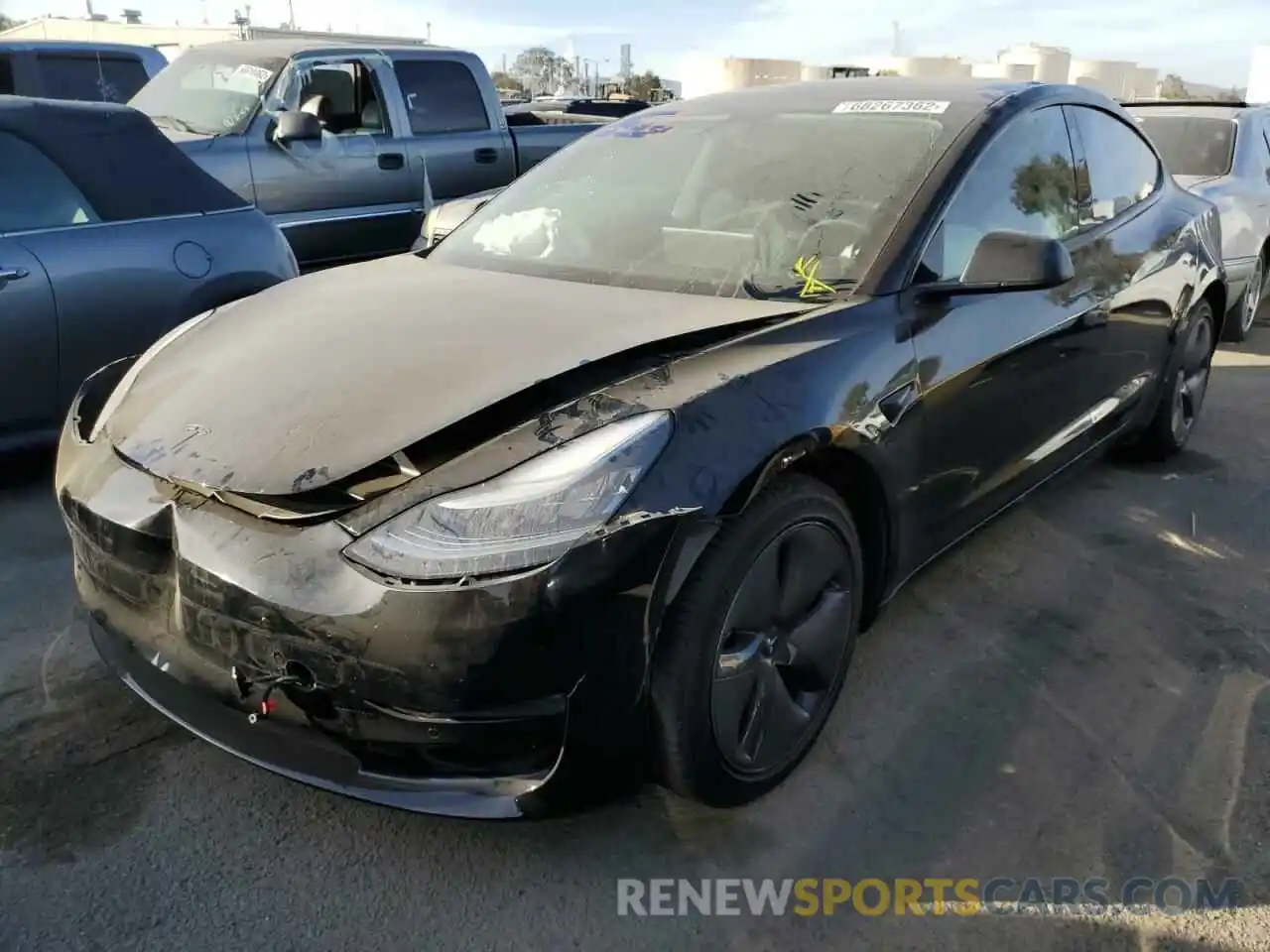 1 Photograph of a damaged car 5YJ3E1EB0KF385191 TESLA MODEL 3 2019