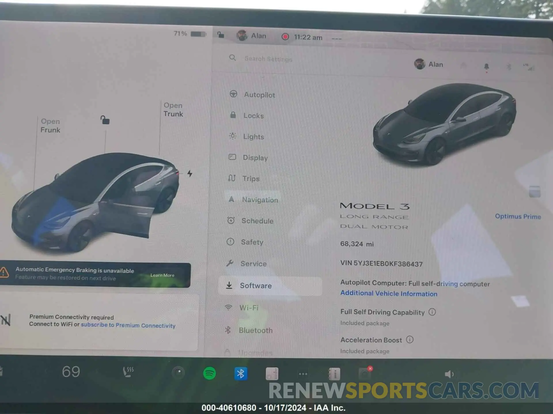 19 Photograph of a damaged car 5YJ3E1EB0KF386437 TESLA MODEL 3 2019