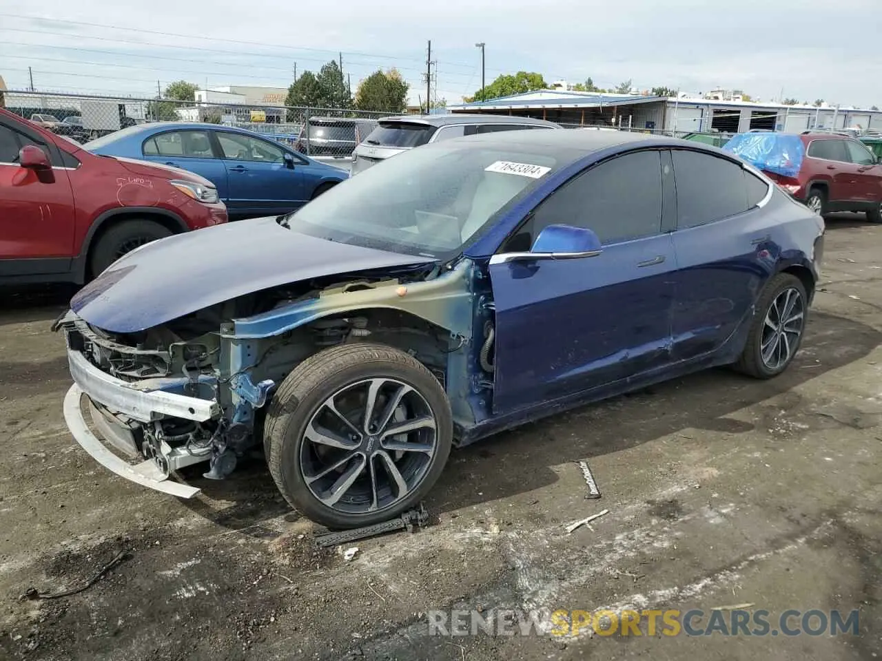 1 Photograph of a damaged car 5YJ3E1EB0KF392173 TESLA MODEL 3 2019