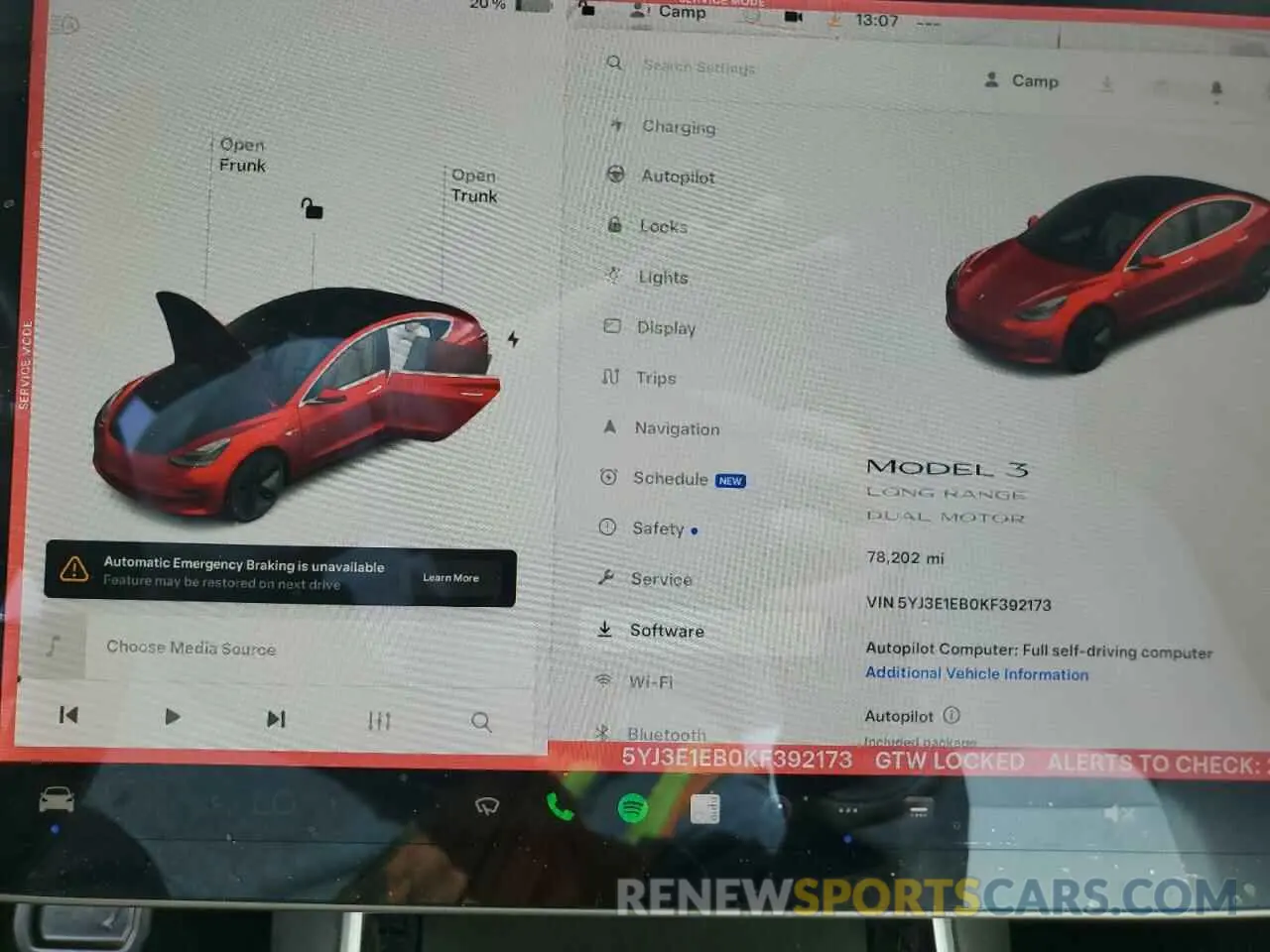 9 Photograph of a damaged car 5YJ3E1EB0KF392173 TESLA MODEL 3 2019