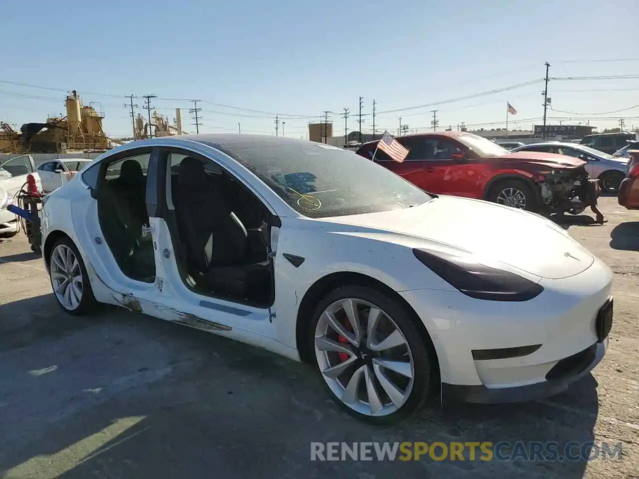 1 Photograph of a damaged car 5YJ3E1EB0KF393162 TESLA MODEL 3 2019